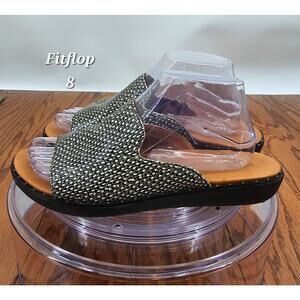 Fitflop Saffi Dotted Slide Sandal Snake Print Embossed Leather